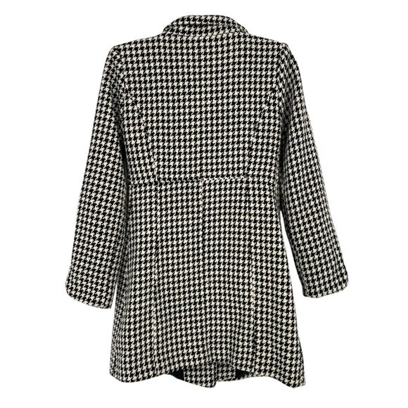 bitten by Sarah Jessica Parker Houndstooth Coat Black White Size Medium - Picture 7 of 10